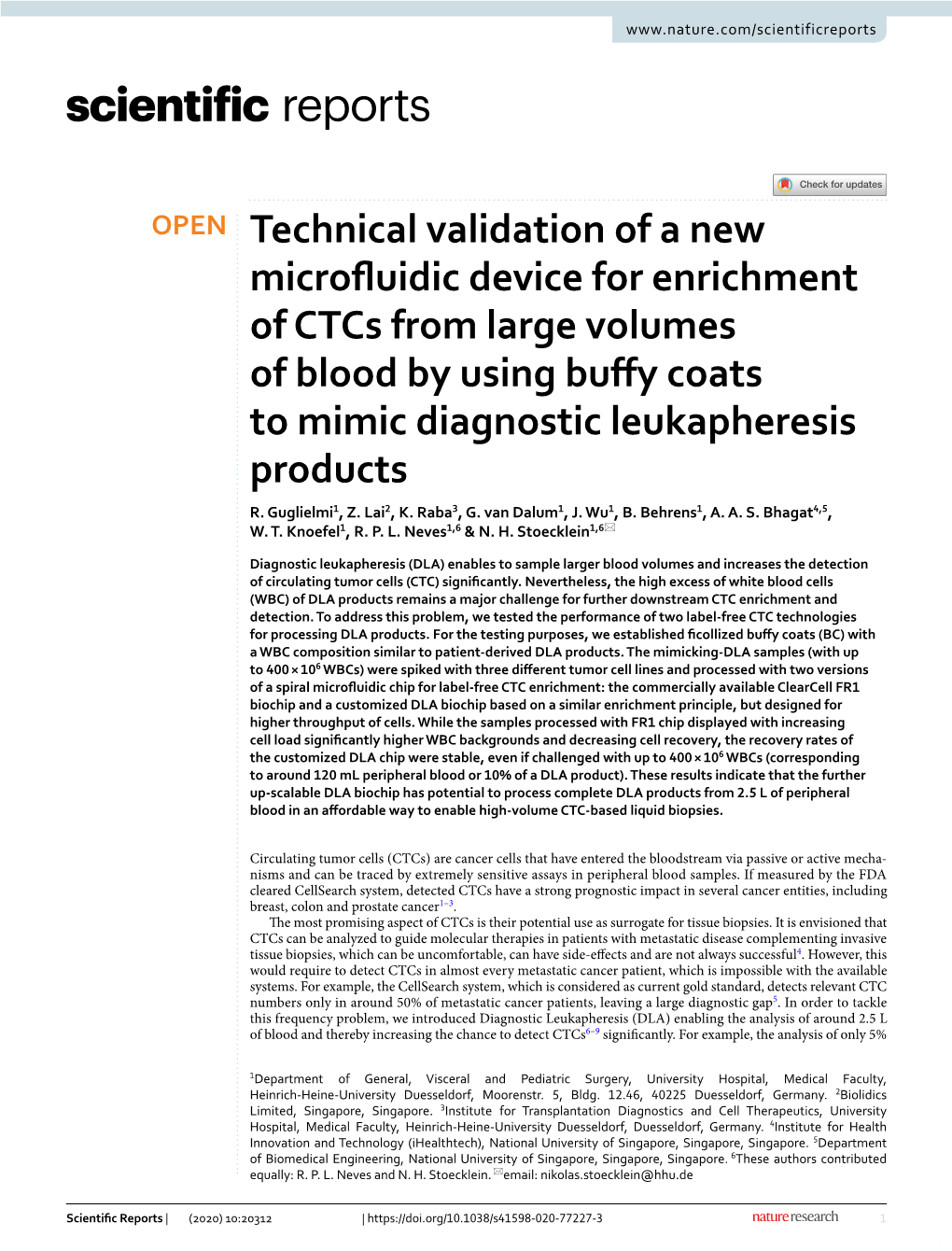 Technical Validation of a New Microfluidic Device for Enrichment Of