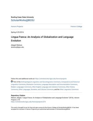Lingua Franca: an Analysis of Globalization and Language Evolution