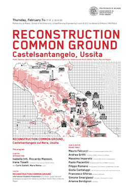 Castelsantangelo, Ussita Public Seminar About a Vision, Guide Lines and Prototypical Projects for Valnerina and Monti Sibillini Park in Marche Region