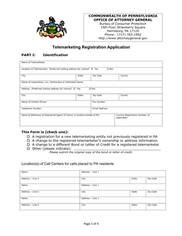 Telemarketing Registration Application