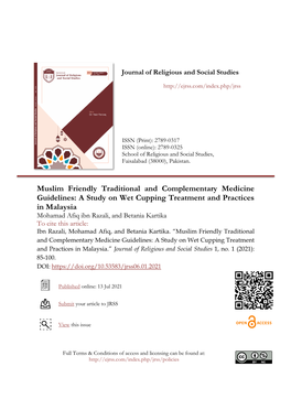 Muslim Friendly Traditional and Complementary Medicine Guidelines: a Study on Wet Cupping Treatment and Practices in Malaysia