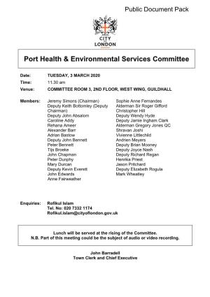 (Public Pack)Agenda Document for Port Health & Environmental