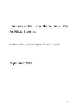 Handbook on the Use of Mobile Phone Data for Official Statistics