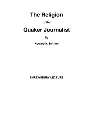 The Religion Quaker Journalist