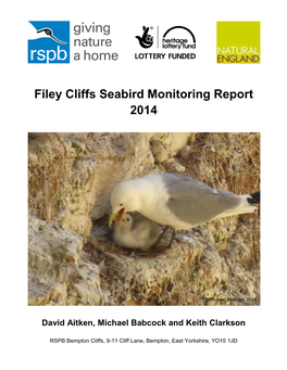 Filey Cliffs Seabird Monitoring Report 2014
