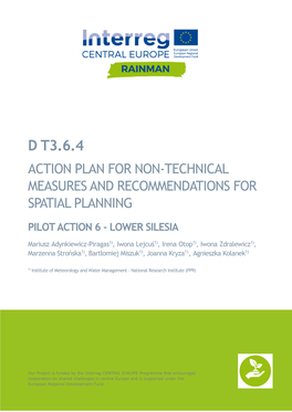 D T3.6.4 Action Plan for Non-Technical Measures and Recommendations for Spatial Planning