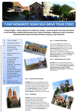 7-Day Romantic Road Self-Drive Tour (7S02)