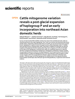 Cattle Mitogenome Variation Reveals a Post-Glacial Expansion Of