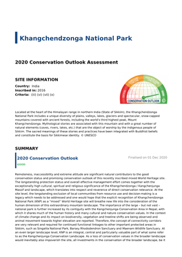 2020 Conservation Outlook Assessment