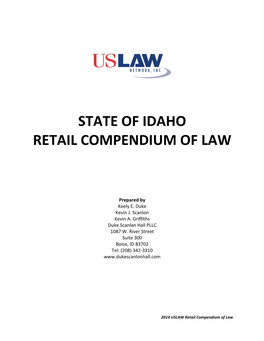 State of Idaho Retail Compendium of Law