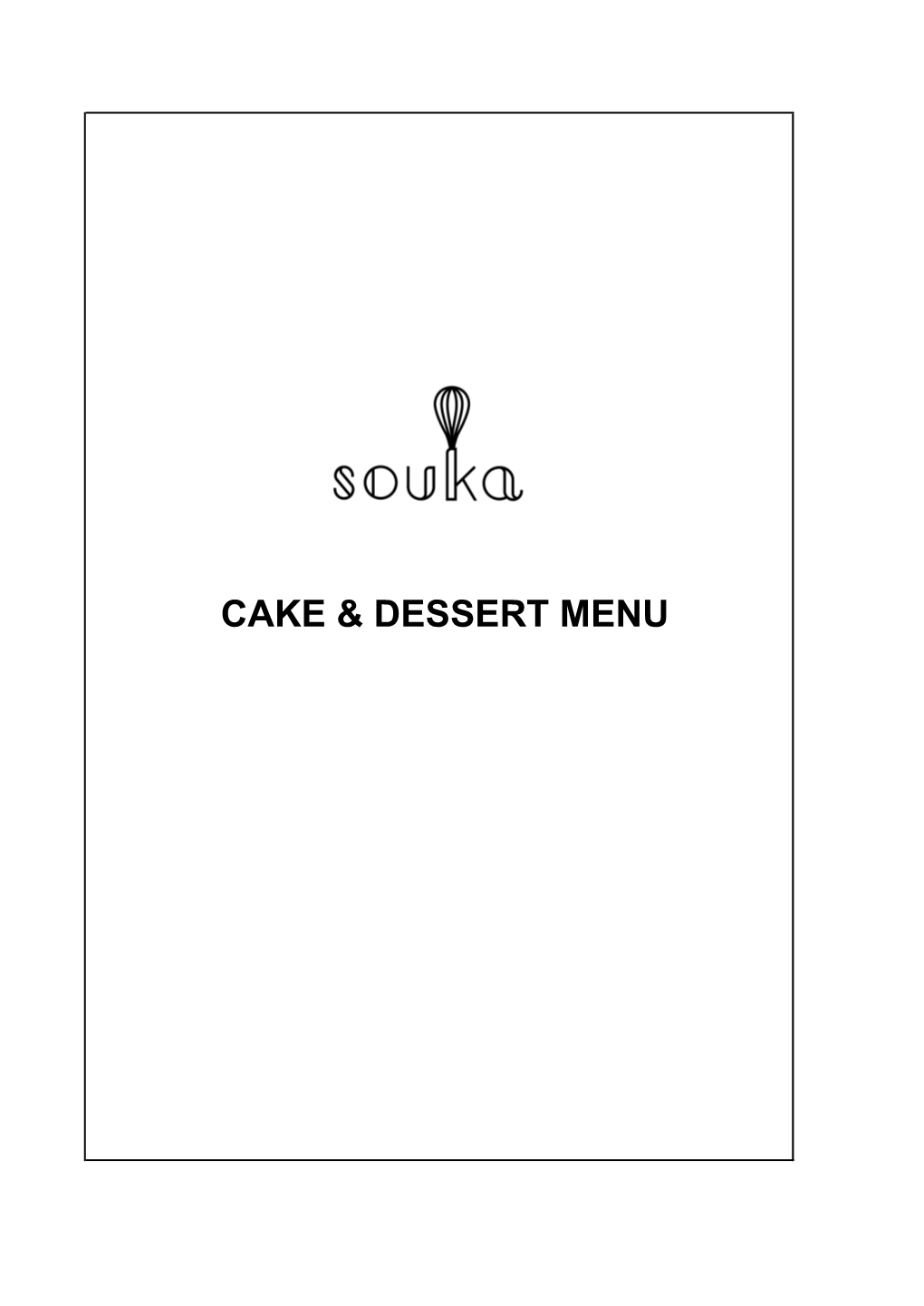 Cake & Dessert Menu