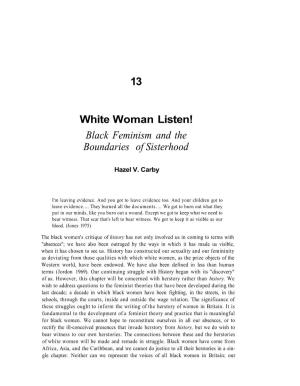 13 White Woman Listen! Black Feminism and the Boundaries of Sisterhood