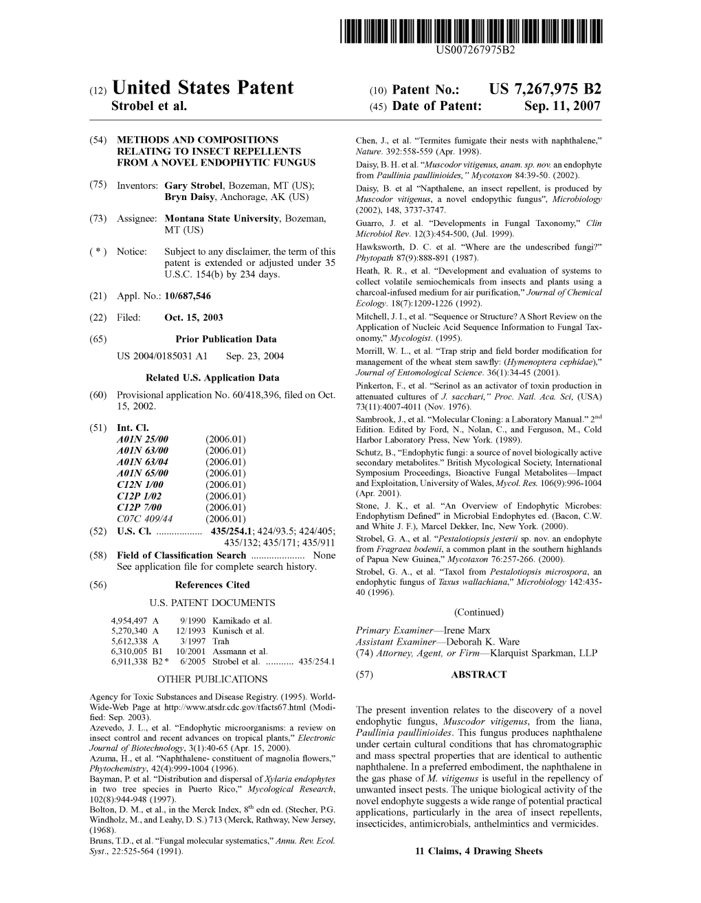(12) United States Patent (10) Patent N0.: US 7,267,975 B2 Strobe] Et A1