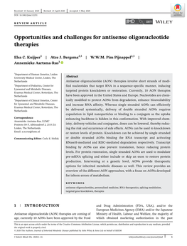 Opportunities and Challenges for Antisense Oligonucleotide Therapies