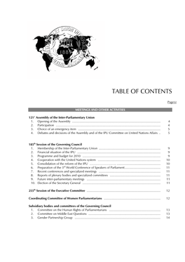 Table of Contents