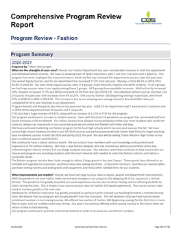 Comprehensive Program Review Report