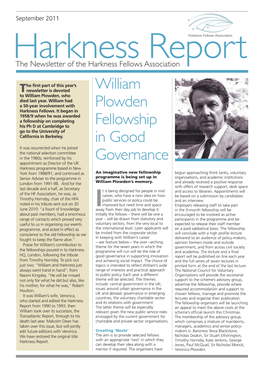 William Plowden Fellowship in Good Governance