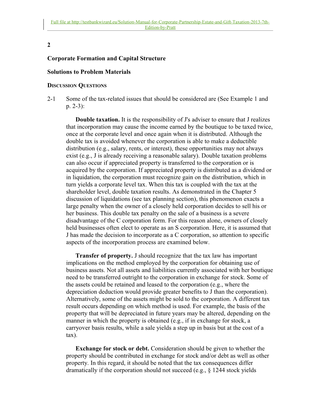 Corporate Formation and Capital Structure