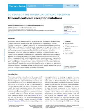 Mineralocorticoid Receptor Mutations