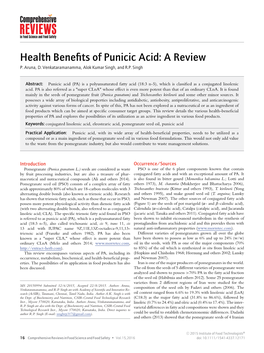 Health Benefits of Punicic Acid: a Review