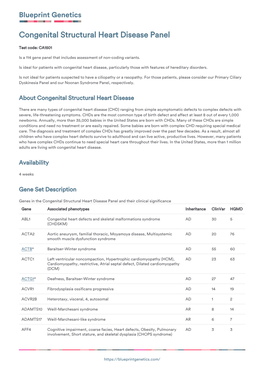 Blueprint Genetics Congenital Structural Heart Disease Panel