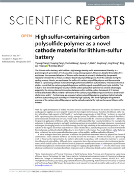 High Sulfur-Containing Carbon Polysulfide Polymer As a Novel