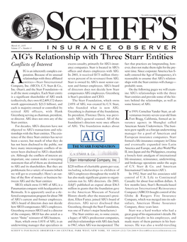 AIG's Relationship with Three Starr Entities