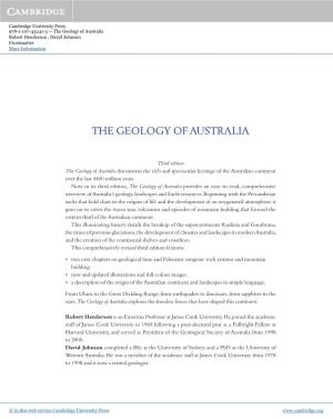 The Geology of Australia Robert Henderson , David Johnson Frontmatter More Information