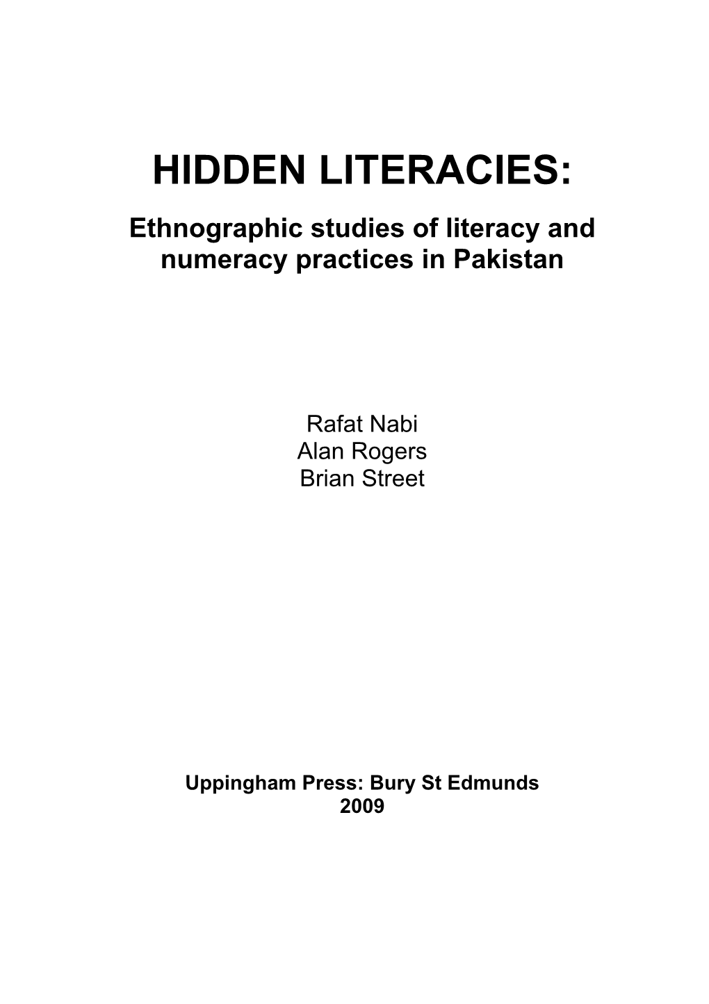 Hidden Literacies