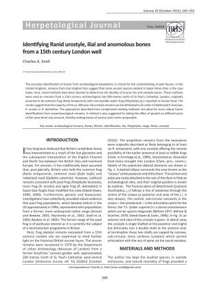 Herpetological Journal FULL PAPER
