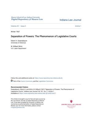 Separation of Powers: the Phenomenon of Legislative Courts