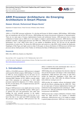 An Emerging Architecture in Smart Phones