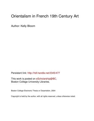 Orientalism in French 19Th Century Art