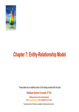 Entity Chapter 7: Entity-Relationship Model