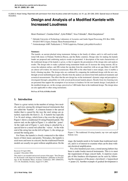 Design and Analysis of a Modified Kantele with Increased Loudness