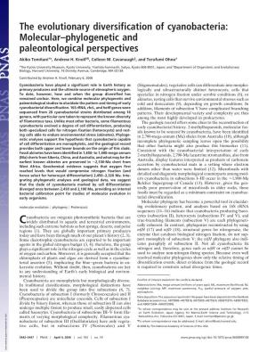 The Evolutionary Diversification of Cyanobacteria: Molecular–Phylogenetic and Paleontological Perspectives