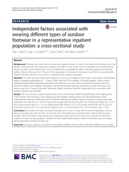 Independent Factors Associated with Wearing Different Types of Outdoor Footwear in a Representative Inpatient Population: a Cross-Sectional Study Alex L