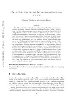 On Ring-Like Structures of Lattice-Ordered Numerical Events