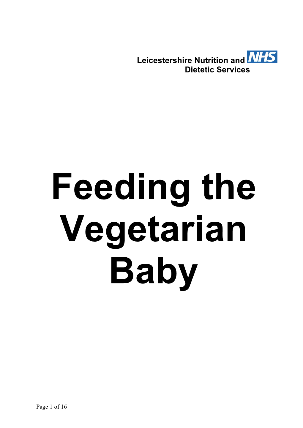 Feeding the Vegetarian Baby
