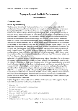 Topography and the Built Environment Francis Boorman