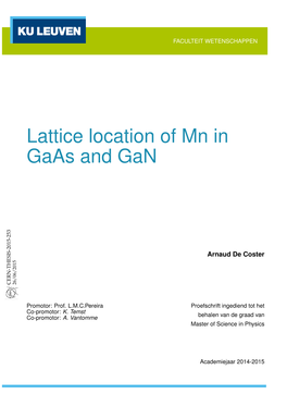 Lattice Location of Mn in Gaas and Gan Is Studied, Two Model Materials from Respectively the Narrow-Gap and Wide-Gap DMS Families