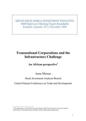 Transnational Corporations and the Infrastructure Challenge
