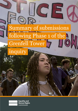Grenfell Tower Inquiry Summary of Submissions Following Phase 1 of the Grenfell Tower Inquiry Summary