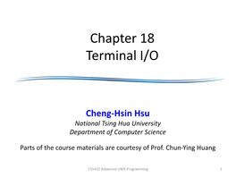 Chapter 18 Terminal I/O