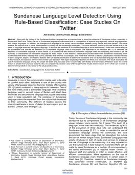Sundanese Language Level Detection Using Rule-Based Classification: Case Studies on Twitter