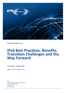 ETSI White Paper on Ipv6 Best Practices, Benefits, Transition