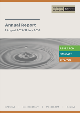 Annual Report 1 August 2015–31 July 2016