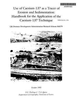 Handbook for the Application of the Caesium-137 Technique