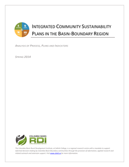 Integrated Community Sustainability Plans in the Basin-Boundary Region Civic Engagement and Safety