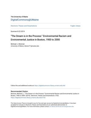 Environmental Racism and Environmental Justice in Boston, 1900 to 2000